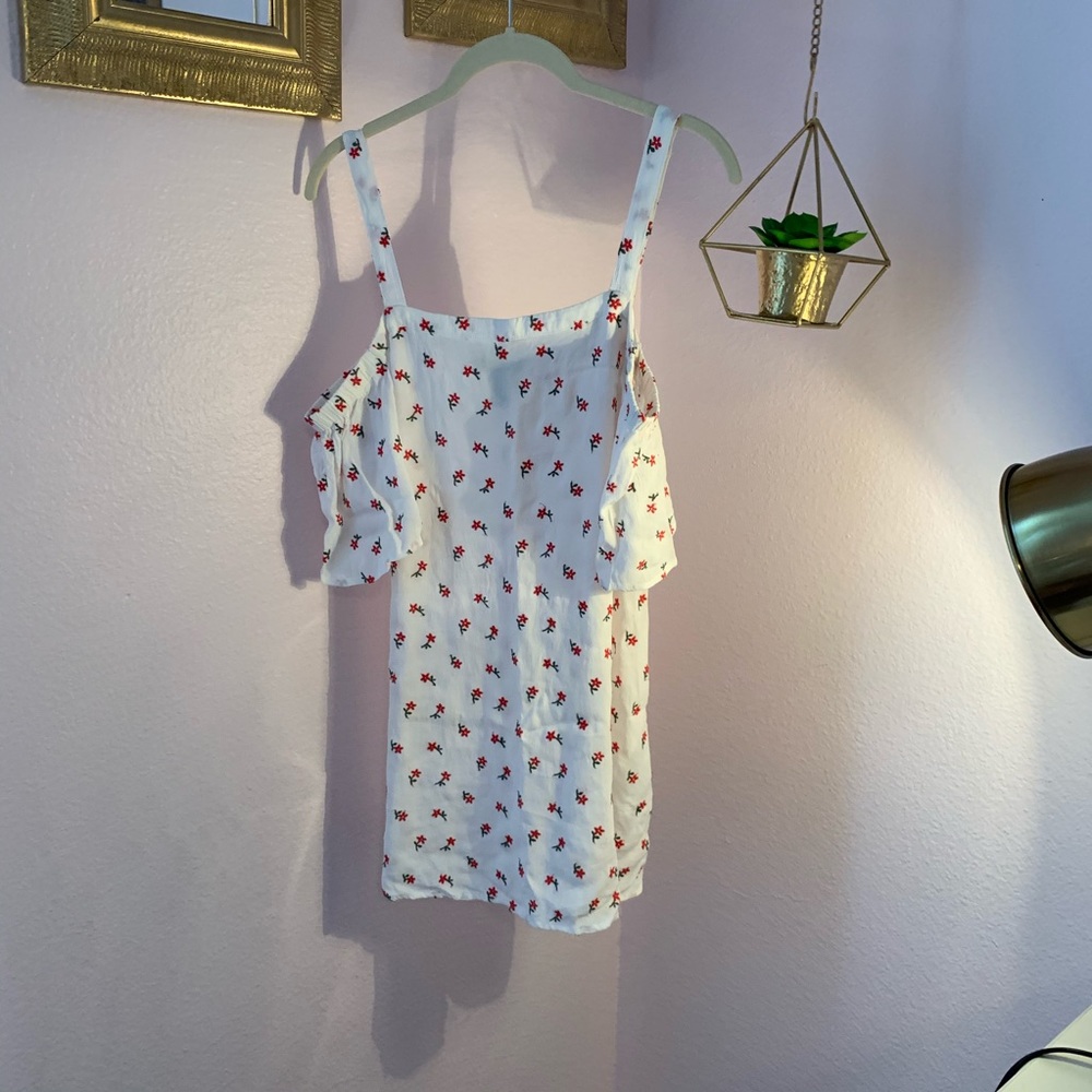 Forever 21 off the shoulder red flower print dress